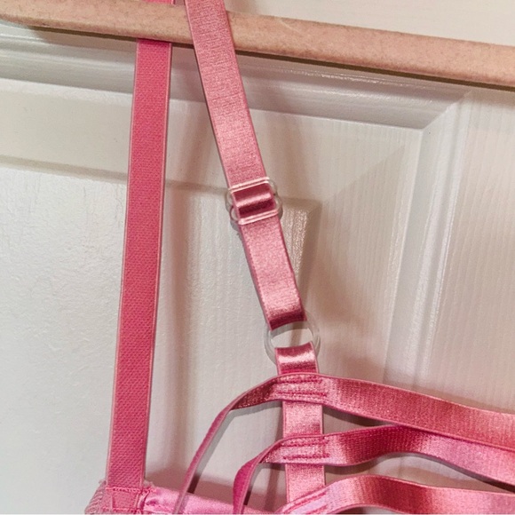 VTG Intimate Attitudes Pink Ruffle Romantic Bow Chemise Romantic Slip Teddy 1X - Picture 9 of 11